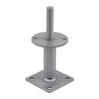 PITZL R / L Post Base M20 Height Adjustable 122mm High Right / Left Thread – product display image; Steel, Application Timber Construction, Range PTP easy