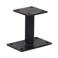 PITZL R / L Post Base M24 Height Adjustable 142mm High Right / Left Thread; Rectangular Upper Plate ZiNiP Black Black – product display image; Steel, Application Timber Construction, Range PTP easy