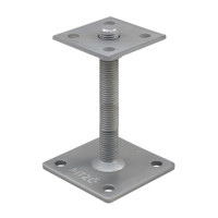 PITZL THREADED ROD Post Base M20 Threaded Rod / Height Adjustable 150 mm Threaded Rod; Base 100 × 100 × 6 mm; Upper 80 × 80 × 5 mm