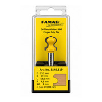 FAMAG 3148 Finger Grip 19.1 x 19 4.8mm 8mm Router Bit - Display