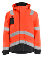 BLAKLADER 4837 High Vis Red Rain Jacket Reflective Tape