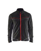 BLAKLADER Pullover | 4997 Black / Red Full Zip Painters Pullover in Polyester Fleece
