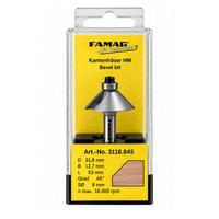 FAMAG 3118 Bevel / Chamfer 31.8 x 12.7 8mm Router Bit - display