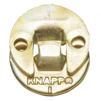 The KNAPP DUO HOOK 30 oL is a precision connection system designed for cabinetry and furniture applications, featuring a durable yellow zinc finish.