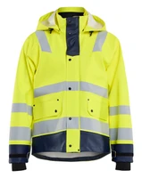 BLAKLADER Rain Jacket | 4327 High Vis Yellow / Navy Blue Craftsman Rain Jacket with Reflective Tape LEVEL 3 Waterproof