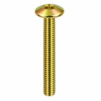 RAMPA KT 6 x 40 mm M6 Mushroom Head Steel Yellow Zinc Hex 4 mm Screw