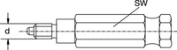 RAMPA Driver Type 502 with DIN 3126-Form E 11.2 shank for assembling original RAMPA inserts via internal thread.