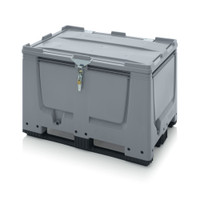 AUER Big Box Silver Grey with SA / SV Locking System — BBG 1208K SASV – product display image; HD-PE, 80 wide, 83 high, Application Bulk Storage & Transport