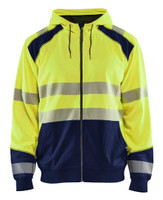 Stay cozy with the High Vis Yellow Blaklader Workwear hoodie, designed for both work and leisure with Full Zip.