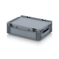 AUER Euro Container with Hinged Lid Silver Grey Hinged Lid — ED 43/12