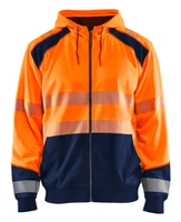 Stay cozy with the High Vis Orange Blaklader Workwear hoodie, designed for both work and leisure with Full Zip.