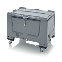 AUER Big Box Silver Grey with SA / SV Locking System — BBG 1208R SASV – product display image; HD-PE, 80 wide, 96 high, Application Bulk Storage & Transport