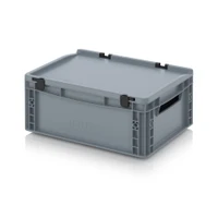 AUER Euro Container with Hinged Lid Silver Grey Hinged Lid — ED 43/17