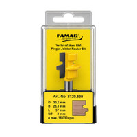 FAMAG 3129 Router Bit 30.2mm x 25.4mm 8 Shank Finger Jointing Ball Bearing