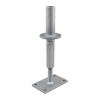 PITZL 10930 Post Base M24 Height Adjustable 255mm High Pipe Upper Connection – product display image; Steel, Application Timber Construction, Range PTP easy