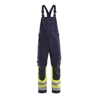BLAKLADER 2890 Multinorm Bib Overall Navy Blue / Hi-Vis Yellow (Men) in Inherent Flame-Resistant Ripstop with Kneepad Pockets