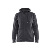 BLAKLADER 3395 Craftsman Hoodie Mid Grey (Women) in Cotton French Terry 320 gsm – product display image; Holster Pockets false, Features Soft, brushed inner; Kangaroo pocket