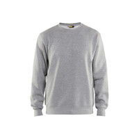 BLAKLADER 3364 Craftsman Sweater Grey Melange (Men) in Cotton Sweat – product display image; Holster Pockets false, Features Soft, brushed inner