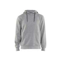 BLAKLADER 3396 Craftsman Hoodie Grey Melange (Men) in Cotton Sweat – product display image; Holster Pockets false, Features Soft, brushed inner; Kangaroo pocket