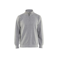 BLAKLADER 3365 Craftsman Sweater Grey Melange (Men) in Cotton Sweat – product display image; Holster Pockets false, Features Soft, brushed inner
