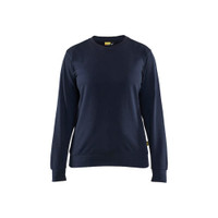 BLAKLADER 3405 Sweater Dark Navy Blue (Women) in Cotton French Terry 320 gsm – product display image; Features 100% cotton