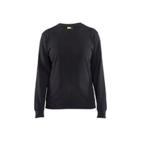 BLAKLADER 3405 Sweater Black (Women) in Cotton French Terry 320 gsm – product display image; Features 100% cotton