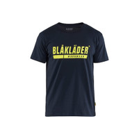 BLAKLADER 9215 Craftsman T-Shirt Dark Navy Blue / Hi-Vis Yellow (Men) in Lightweight Cotton Single Jersey