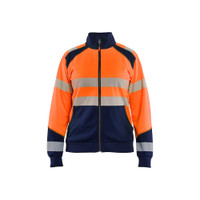 BLAKLADER 3508 High Vis Sweater Orange / Navy blue (Women) in Polyester Jersey