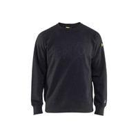BLAKLADER 3477 Flame Resistant Sweater Black (Men) in Inherent Flame-Resistant Fleece – product display image; Features Inherent flame resistant; Antistatic quality; Soft, brushed inner