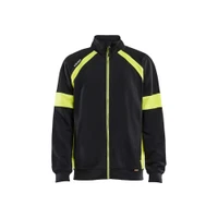 BLAKLADER 3567 High Vis Sweater Black / Hi-Vis Yellow (Men) in Cotton French Terry 320 gsm – product display image; Features 100% cotton; Hi-vis panels; Extended back