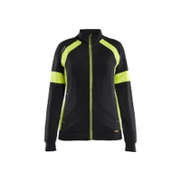 BLAKLADER 3568 High Vis Sweater Black / Hi-Vis Yellow (Women) in Cotton French Terry 320 gsm