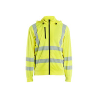 BLAKLADER 3573 High Vis Sweater Hi-Vis Yellow (Men) in Pique Fleece – product display image; Features Soft, brushed inner; Wide reflectors