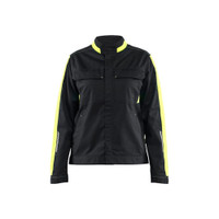 BLAKLADER 4443 Industry Jacket Black / Hi-Vis Yellow (Women) in 2-Way Stretch PolyCotton