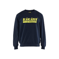 BLAKLADER 3534 Sweater Dark Navy Blue / Hi-Vis Yellow (Men) in Cotton French Terry 320 gsm