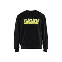 BLAKLADER 3534 Sweater Black / Hi-Vis Yellow (Men) in Cotton French Terry 320 gsm