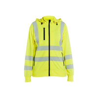 BLAKLADER 3574 High Vis Sweater Hi-Vis Yellow (Women) in Pique Fleece – product display image; Features Soft, brushed inner; Wide reflectors