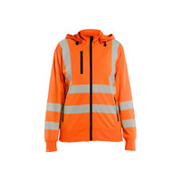 BLAKLADER 3574 High Vis Sweater Orange (Women) in Pique Fleece – product display image; Application Hi-Vis, Features Soft, brushed inner; Wide reflectors