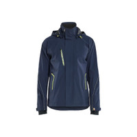 BLAKLADER 4483 Jacket Dark Navy Blue / Hi-Vis Yellow (Men) in Waterproof Stretch Polyamide