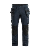 The BLAKLADER Craftsman Trousers 1750 in Navy Blue features Holster Pockets, Kneepad Pockets, and premium Denim with Stretch designed for a perfect fit.
