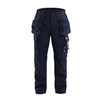 BLAKLADER 1418 Craftsman Trouser Navy Blue (Men) in Inherent Flame-Resistant Ripstop with Holster Pockets and Kneepad Pockets – product display image; Holster Pockets true, Stretch false, Features Inherent flame resistant; PFAS free; Raised waist at…