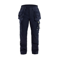 BLAKLADER 1418 Craftsman Trouser Navy Blue (Men) in Inherent Flame-Resistant Ripstop with Holster Pockets and Kneepad Pockets