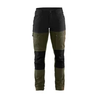 BLAKLADER 7166 High Vis Trouser Forest Night / Black (Women) in Lightweight PolyCotton Plain Weave with Kneepad Pockets – product display image; Application Service, Holster Pockets false, Kneepad Pockets true