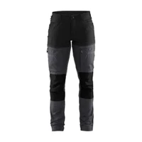 BLAKLADER 7166 High Vis Slim Fit Trouser Mid Grey / Black (Women) in Lightweight PolyCotton Plain Weave with Kneepad Pockets
