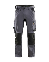 Whether on the job or off-duty, the BLAKLADER Trousers 1751 in Grey, featuring Kneepad Pockets, and made of Cotton with Stretch, keeps you moving freely.