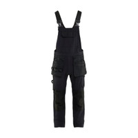 BLAKLADER 2620 Overall Black in 4-Way Stretch Polyamide Double Weave with Holster Pockets and Kneepad Pockets – product display image; Holster Pockets true