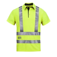2743 High Vis Yellow Polo Shirt with Reflective Tape in Polyester Cotton-SALE