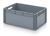 AUER Packaging euro containers solid are durable and versatile storage containers designed for professional warehouse, workshop and logistics applications.