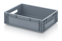 AUER Packaging euro containers solid are durable and versatile storage containers designed for professional warehouse, workshop and logistics applications.