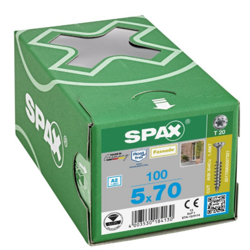 SPAX Raised Countersunk Head Screws | Raised Countersunk Head Screws Façade Screws with T20 Drive with A2 304 Stainless Steel for Carpentry available in Melbourne