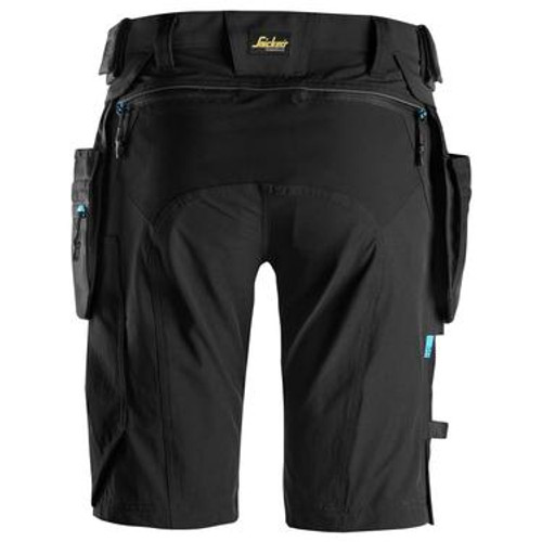 SNICKERS 6108 Lite Work Black Shorts with Holster Pockets 4-Way Stretch that have Configuration available in Carpentry